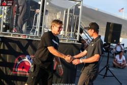 Photo of Mike Maier congratulating Cliff Elliott at Pikes Peak International Raceway